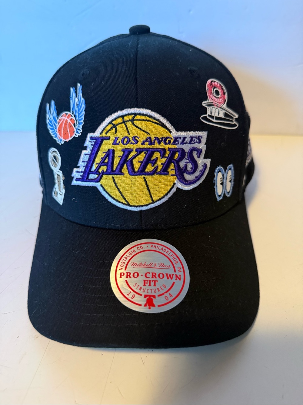 Mitchell & Ness Los Angeles Lakers 'Hand Drawn Doodle’ Pro Crown SnapBack.